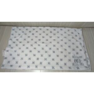 SL Home Fashions White Gray X Star pattern Dream Big little one Baby Blanket